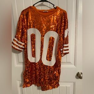 ORANGE SEQUIN JERSEY